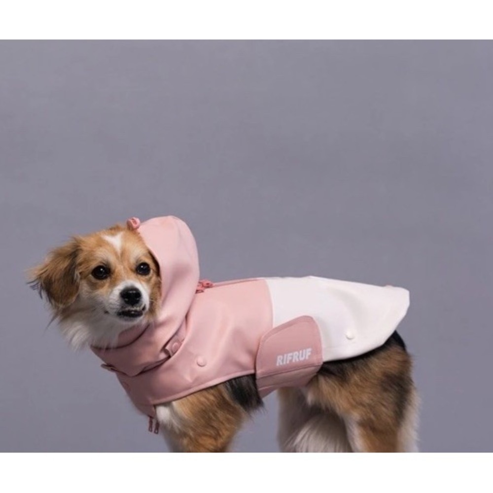 RIFRUF Pink/White‎ Stormhunter Dog Raincoat, Sakura, 8 (XS)